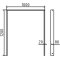 Lean-on hoop made of steel tube | Square tube, 80 x 20 mm | without cross bar | total width: 1000 mm | hot-dip galvanized